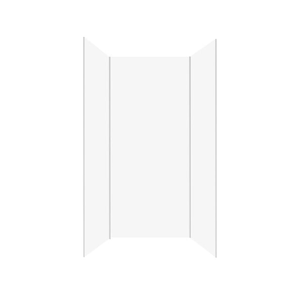 AURLANE - Pack de 3 Panneaux Muraux Aluminium Blanc 80+120+80x210 cm avec Profilés Chrome - WALL'IT - large