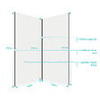 AURLANE - Pack 2 Panneaux Muraux en Aluminium Blanc 120x210cm + Profilés Noir - WALL'IT - vignette