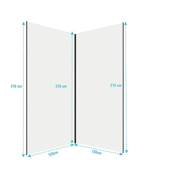 AURLANE - Pack 2 Panneaux Muraux en Aluminium Blanc 120x210cm + Profilés Noir - WALL'IT - large
