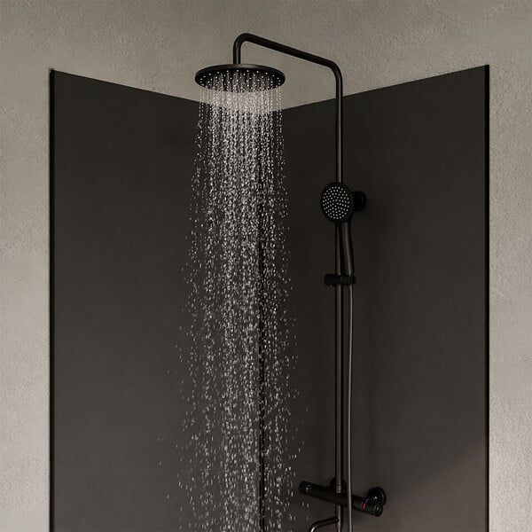 AURLANE - Pack 2 Panneaux Muraux en Aluminium Gris 90+120x210 cm + Profilés Noir - WALL'IT - large