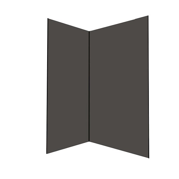 AURLANE - Pack 2 Panneaux Muraux en Aluminium Gris 90+120x210 cm + Profilés Noir - WALL'IT - large