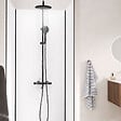 AURLANE - Pack de 3 Panneaux Muraux Aluminium Blanc 80x210 cm avec Profilés Noirs - WALL'IT - vignette