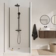 AURLANE - Pack de 3 Panneaux Muraux Aluminium Ivoire 90+120+90x210 cm avec Profilés Noirs - WALL'IT - vignette