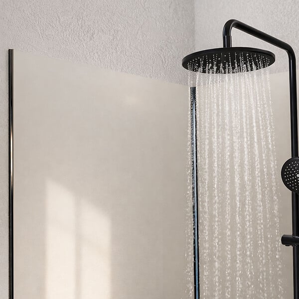 AURLANE - Pack de 3 Panneaux Muraux Aluminium Ivoire 90+120+90x210 cm avec Profilés Noirs - WALL'IT - large