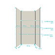 AURLANE - Pack de 3 Panneaux Muraux Aluminium Ivoire 90+120+90x210 cm avec Profilés Noirs - WALL'IT - vignette