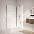 AURLANE - Lot 2 panneaux muraux aluminium Blanc 80 et 120 x 250 cm avec profilés chrome - WALL'IT - vignette