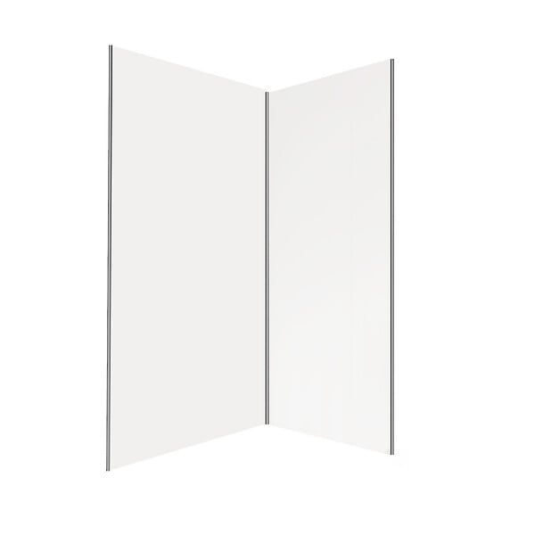 AURLANE - Lot 2 panneaux muraux aluminium Blanc 80 et 120 x 250 cm avec profilés chrome - WALL'IT - large
