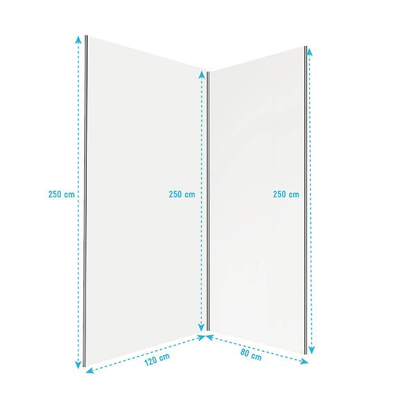AURLANE - Lot 2 panneaux muraux aluminium Blanc 80 et 120 x 250 cm avec profilés chrome - WALL'IT - large