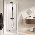 AURLANE - Pack de 3 Panneaux Muraux Aluminium Blanc 90x210 cm avec Profilés Noirs - WALL'IT - vignette
