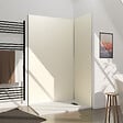 AURLANE - Lot de 2 Panneaux Muraux Aluminium Ivoire 80+120 x 210 cm avec Profilés Chrome - WALL'IT - vignette