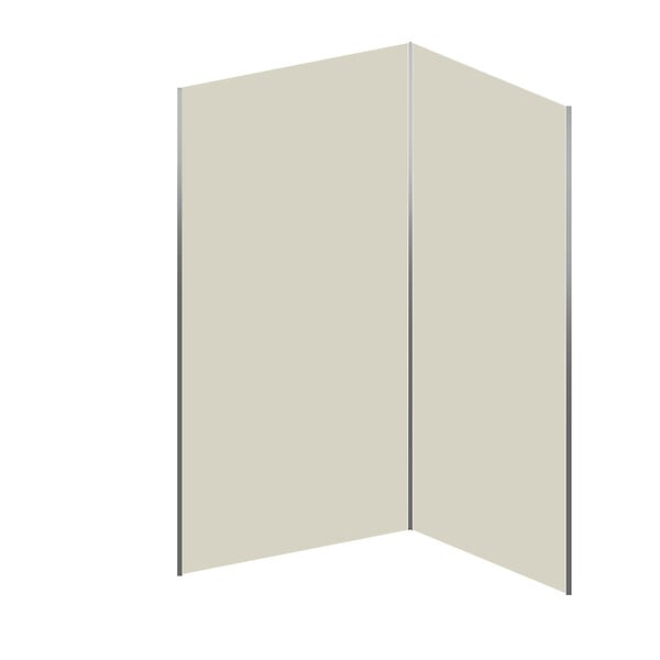 AURLANE - Lot de 2 Panneaux Muraux Aluminium Ivoire 80+120 x 210 cm avec Profilés Chrome - WALL'IT - large