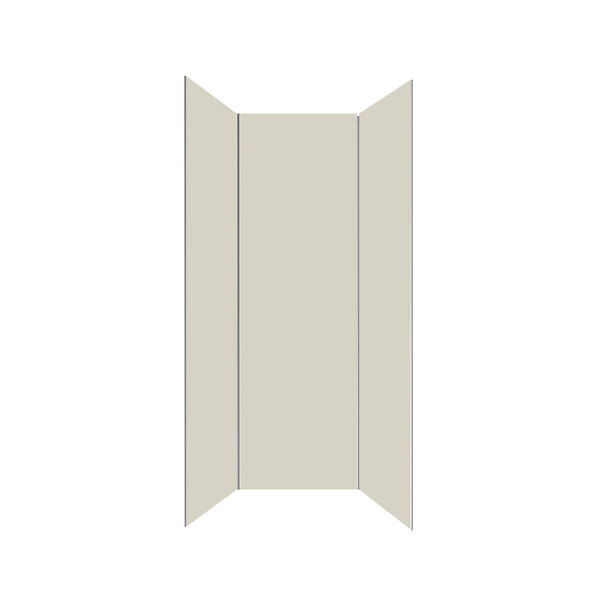 AURLANE - Pack 3 Panneaux Muraux Aluminium Ivoire 90x210 cm avec Profilés Chrome - WALL'IT - large