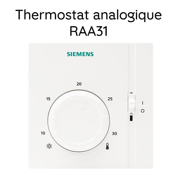 SIEMENS - Thermostat d'ambiance filaire RAA31 - RAA31- réf : RAA31 - SIEMENS - large