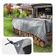 VOUNOT - Bâche de Protection en Polyéthylène resistant et impermeable 180g/m² gris et noir 4x6m - vignette