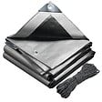 VOUNOT - Bâche de Protection en Polyéthylène resistant et impermeable 180g/m² gris et noir 2x3m - vignette