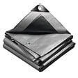 VOUNOT - Bâche de Protection en Polyéthylène resistant et impermeable 240g/m² gris et noir 4x8m - vignette