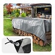 VOUNOT - Bâche de Protection en Polyéthylène resistant et impermeable 240g/m² gris et noir 3x5m - vignette
