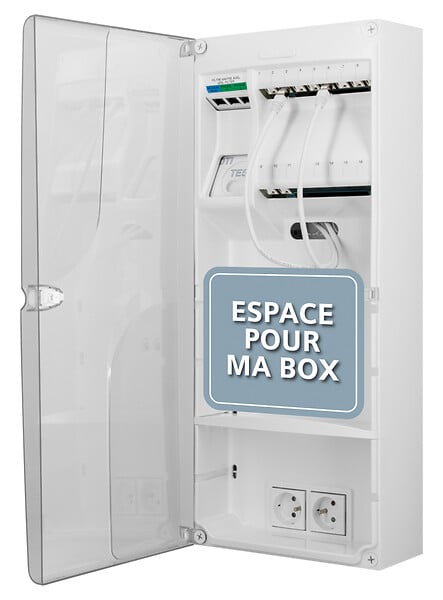 SIEMENS - SIEMENS Coffret de communication Grade 3 TV avec actifs 10 RJ45 - large