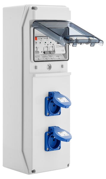 BATILEC - Coffret électrique piscine+horloge électronique + ID 40A + 2 DISJ 16A + 2prises - large