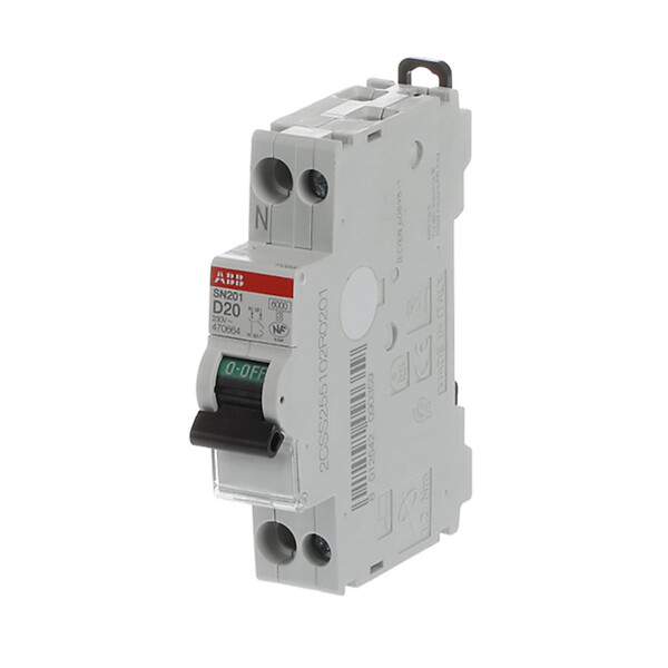 ABB - Disjoncteur Ph+N SN201 - 20A - 6kA - Courbe D - large