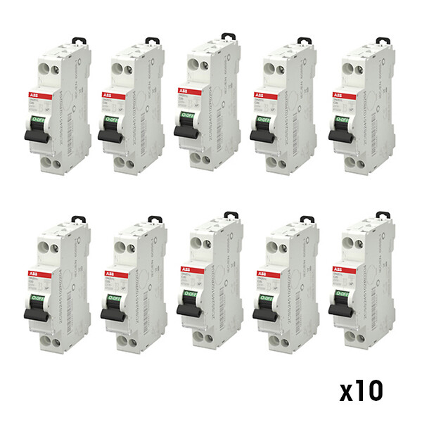 ABB - Lot de 10 disjoncteurs Ph+N raccordement Vis 20A-4,5Ka - Courbe  C-ABB - large