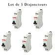 ABB - Lot de 5 disjoncteurs Ph+N raccordement Vis 10A-4,5Ka - Courbe  C-ABB - vignette