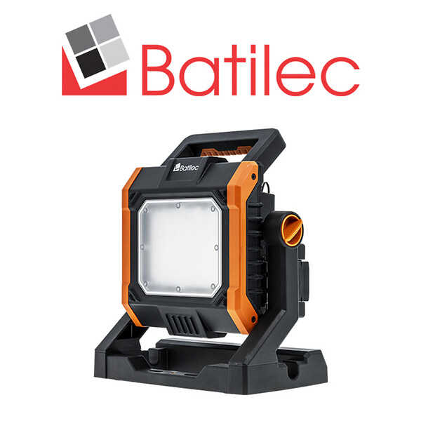 BATILEC - BATILEC Projecteur hybride chantier 4000lm batterie + câble 3m avec 5 adaptateurs - large