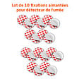 EVACUATE - EVACUATE Lot de 10 fixations aimantées pour détecteur de fumée - vignette