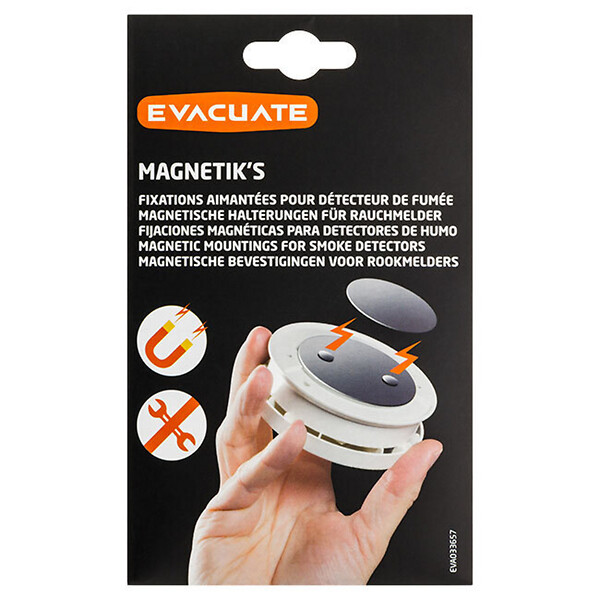 EVACUATE - EVACUATE Pack 1 combi détecteur de fumée et CO + 1 Magnetik's + 1 couverture anti-feu - large