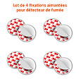 EVACUATE - EVACUATE Lot de 4 fixations aimantées pour détecteur de fumée - vignette