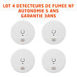EVACUATE - EVACUATE Lot de 4 détecteurs de fumée NF autonomie 5 ans garantie 3 ans - vignette