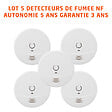 EVACUATE - EVACUATE Lot de 5 détecteurs de fumée NF autonomie 5 ans garantie 3 ans - vignette