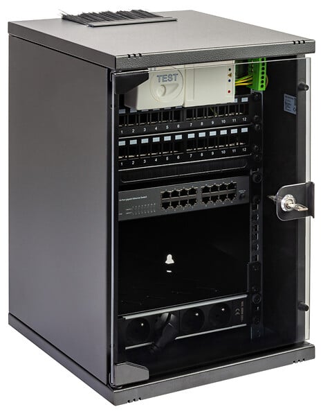 BATILEC - Pack Baie Petit Tertiaire 10'' 24 RJ45 Cat6 + Switch 16 Ports Gigabit - large