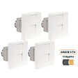 BATILEC - BATILEC Pack 4 prises terminales RJ45 Cat 6A 45x45 - 2 modules, haute performance et fiabilité garantie - vignette