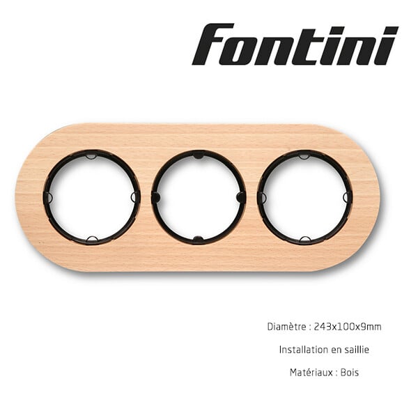 FONTINI - FONTINI Plaque 3 postes hêtre naturel DO - large