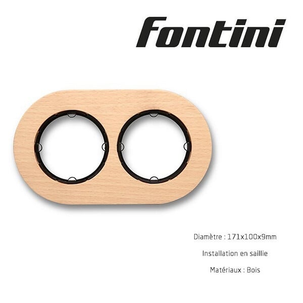 FONTINI - FONTINI Plaque 2 postes hetre naturel DO - large