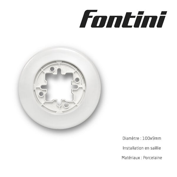 FONTINI - FONTINI Plaque 1 poste porcelaine blanche DO - large