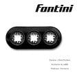 FONTINI - Plaque 3 postes porcelaine noire  DO-FONTINI - vignette