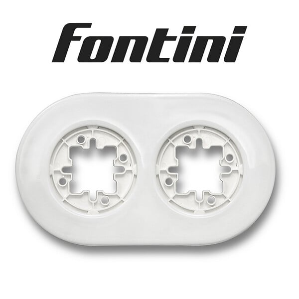 FONTINI - FONTINI Plaque 2 postes porcelaine blanche DO - large
