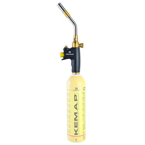 KEMPER - Kit Chalumeau à Gaz 2 Bouteilles Propane KEMAP PRO 750ml 2400°C, Soudobrasage, Plomberie, Mallette de Transport KEMPER - large