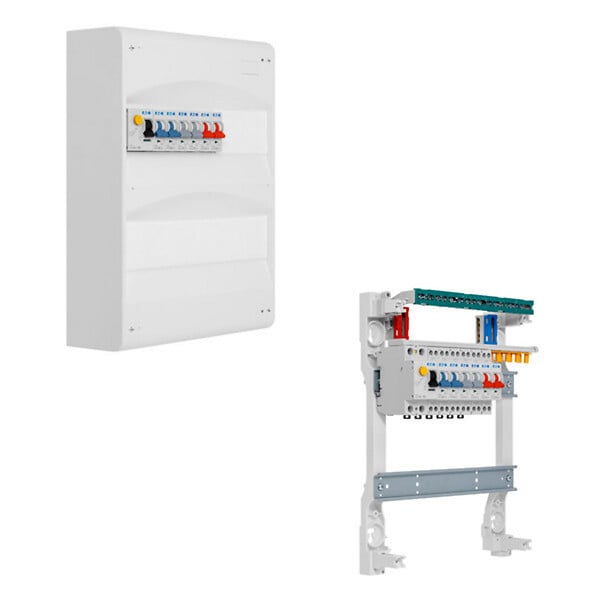 EATON CAPRI - Tableau 2 rangées pré-équipé 1 inter. diff. 40A type AC + 6 disjoncteurs - large