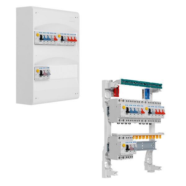 EATON CAPRI - Tableau 2 rangées pré-équipé 2 interdiff. 40A + 1 interdiff. 40A + 10 disj - large