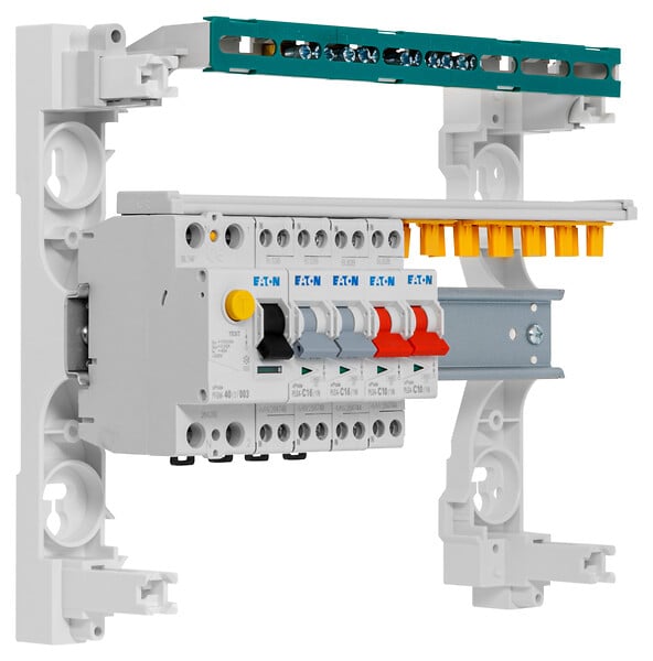 EATON CAPRI - Tableau 1 rangée pré-équipé 1 inter. diff. 40A type AC + 4 disjoncteurs - large