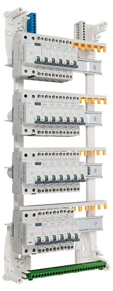 SIEMENS - Tableau 4 rangées pré-équipé 4 inter. diff. 63A + 22 disjoncteurs - large