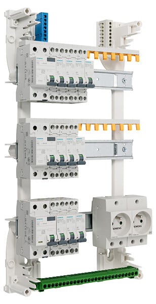 SIEMENS - SIEMENS Tableau 3 rangées pré-équipé 2 interdiff 40A + 1 interdiff 63A + 10 disjoncteurs - large