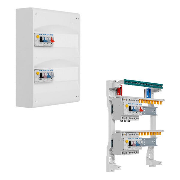 EATON CAPRI - Tableau 2 rangées pré-équipé 2 inter. diff. 40A + 6 disjoncteurs - large