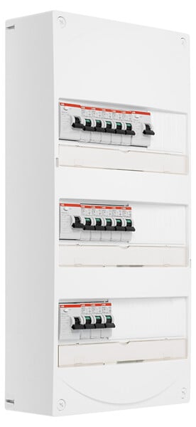 ABB - ABB Tableau 3 rangées pré-équipé 4 inter. diff. 40A + 13 disjoncteurs - large