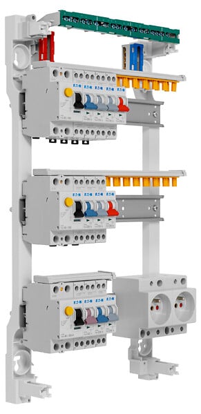 EATON CAPRI - Tableau 3R pré-équipé 2 interdiff 40A + 1 interdiff 63A + 10 disj + 2 prises - large