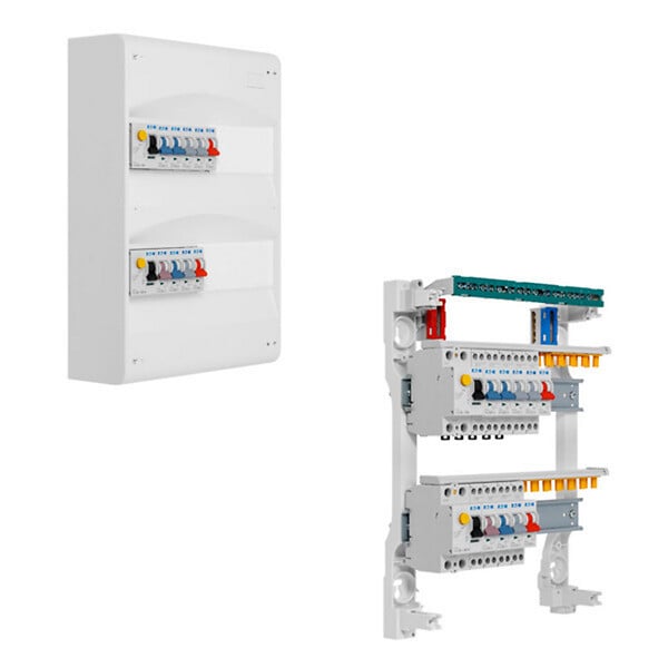 EATON CAPRI - EATON Tableau 2 rangées pré-équipé 1 interdiff 63A + 1 interdiff 40A + 9 disjoncteurs - large