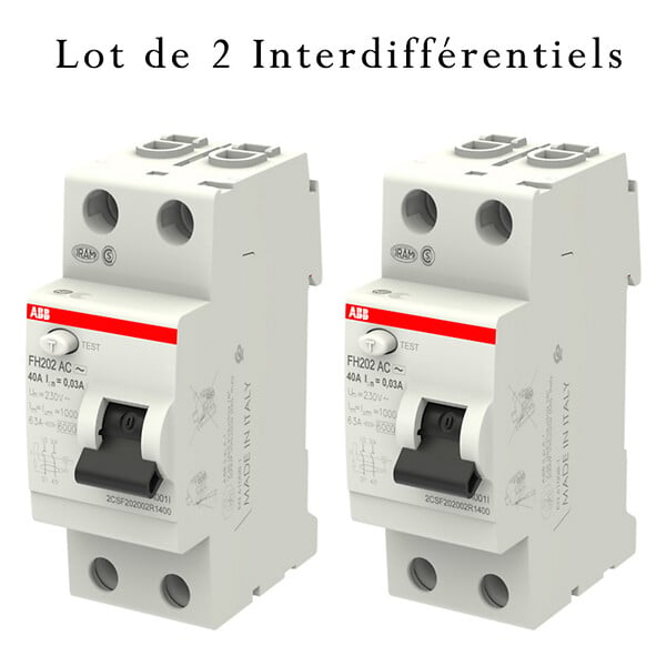 ABB - ABB Lot de 2 Interrupteurs différentiels à vis 40A 30mA Type AC raccordement rapide - large